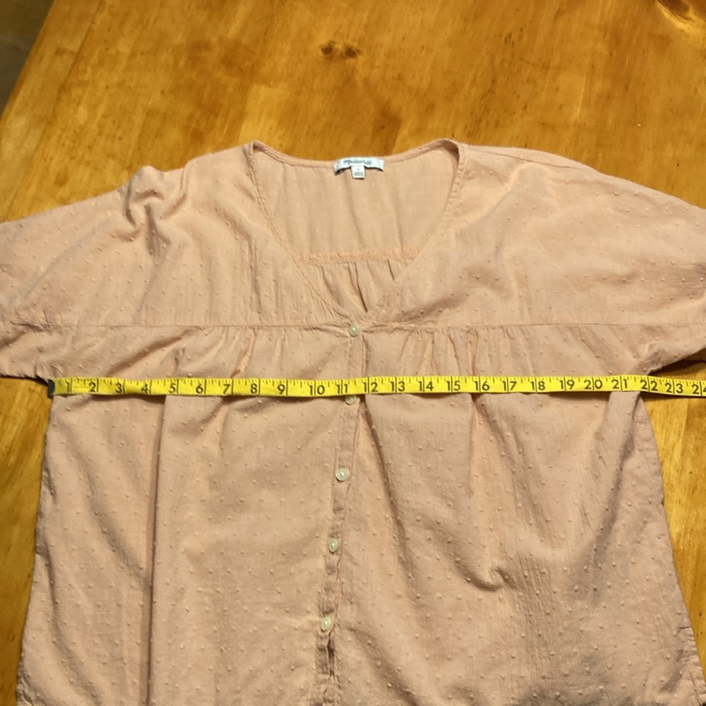 Madewell Rhyme Button-Front Top in Cliptop Antique Coral - Picture 5 of 7
